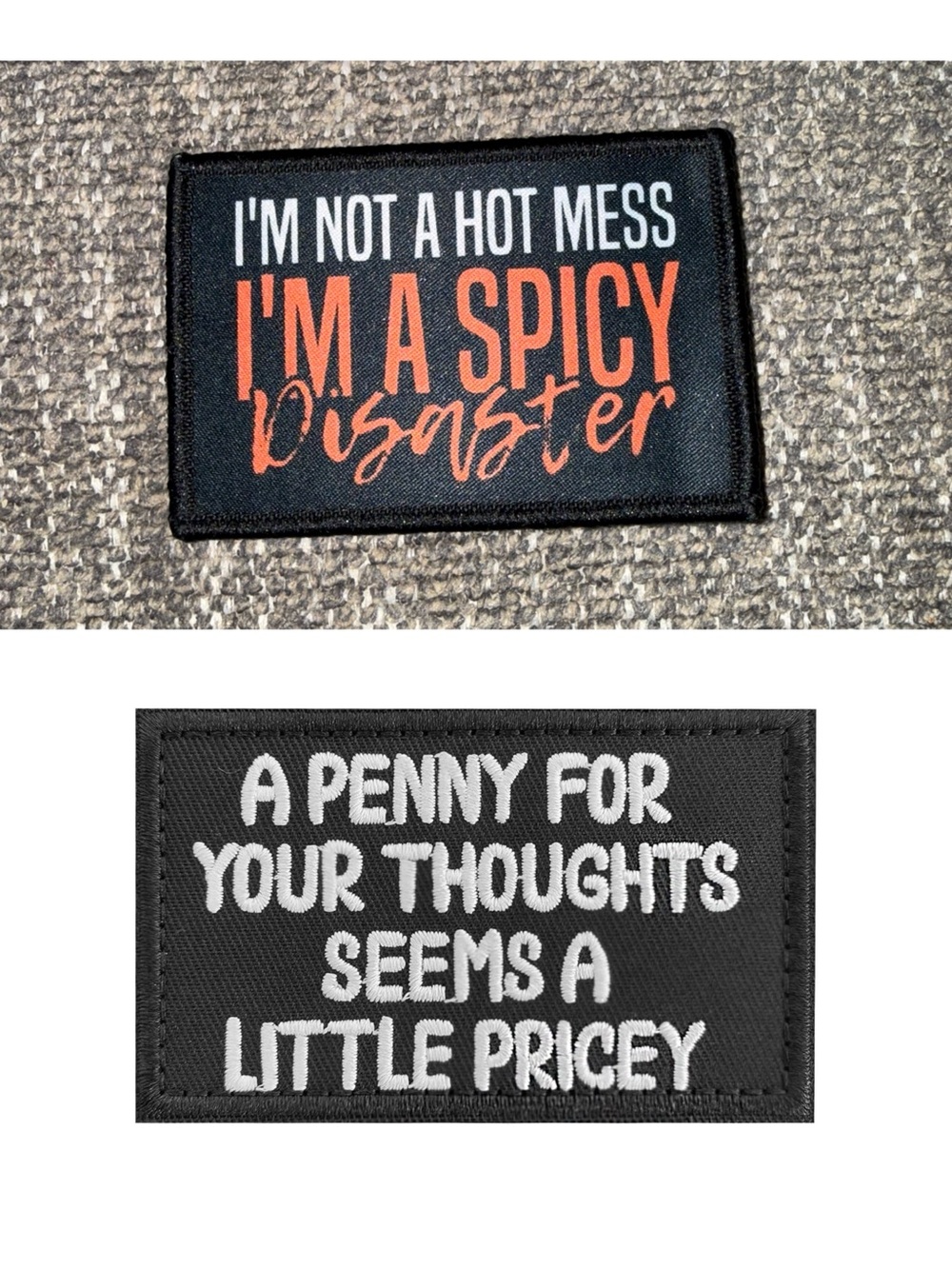 Yeti Camino Patches "I'm a Spicy Disaster" Black & Orange Velcro Patch